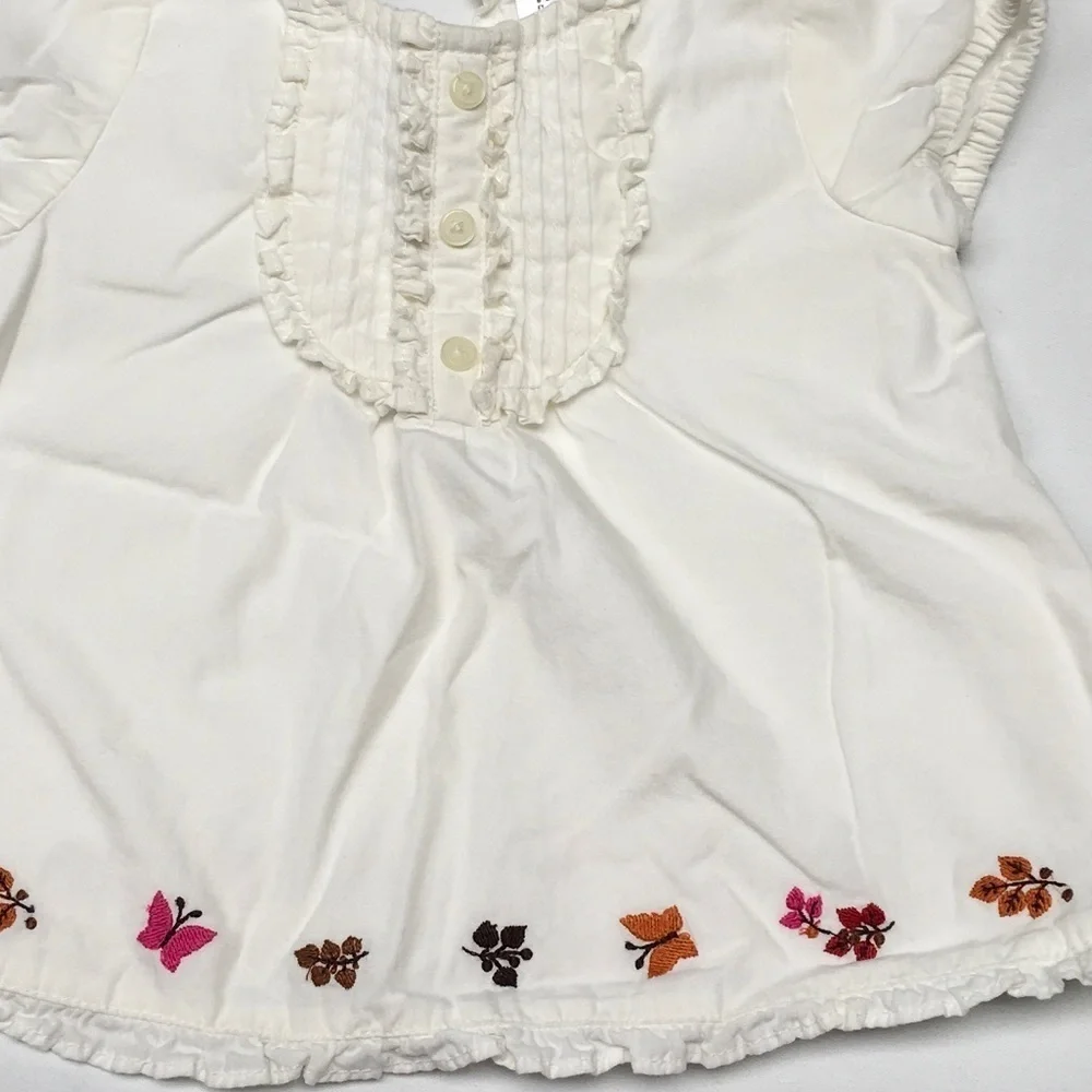 Baby girl 3-6 month fall ruffle embroidered top🌻
